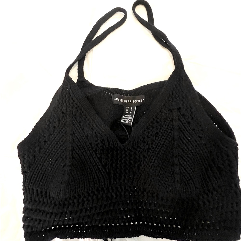 Beautiful Black Midriff Knit Top